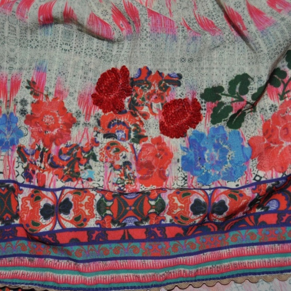 BHANUNI Anthro Bohemain Villa Midi Off The Shoulder Swing Top sz L NEW Women's - Picture 5 of 8